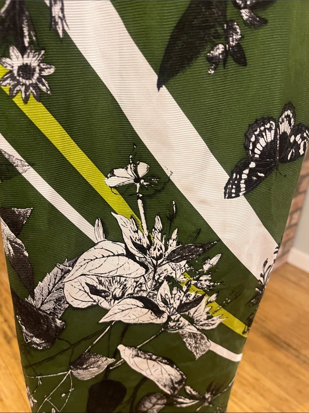 Talbots Olive Green Floral & Butterfly Midi Dress - Picture 4 of 6